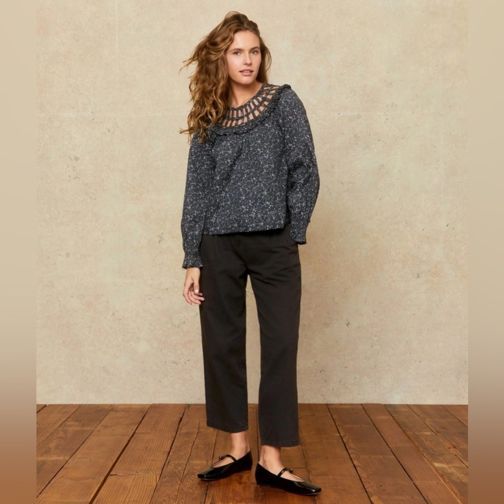 Christy Dawn- The Sydney Blouse in Print Gingko Black. Size M
